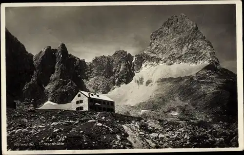 Ak Schwaz in Tirol, Lamsenjochhütte, Karwendel, Lamsenspitze