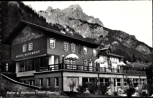 Ak Haller am Haldensee in Tirol, Blick auf Hotel Alpenhof