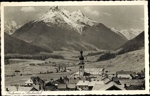 Ak Fulpmes in Tirol, Blick über den Ort, Bergpanorama