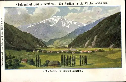 Ak Mayrhofen Zillertal Tirol, Unteres Zillertal, Suldental, Panorama