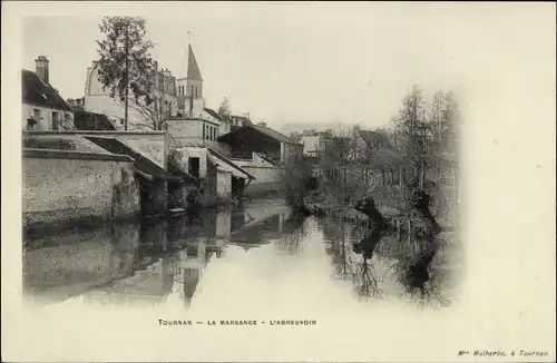 Ak Tournan Seine et Marne, La Marsange, L'Abreuvoir