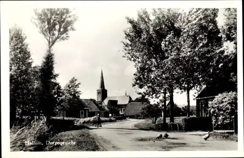 Ak Hallum Friesland Niederlande, Dorpsgezicht