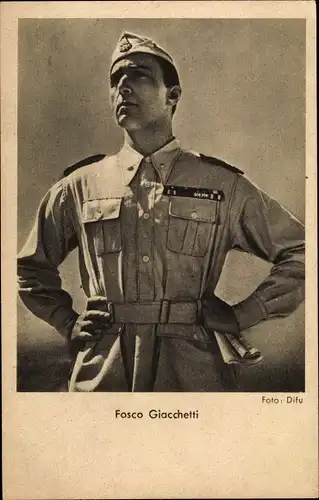 Ak Schauspieler Fosco Giacchetti, Portrait in Uniform