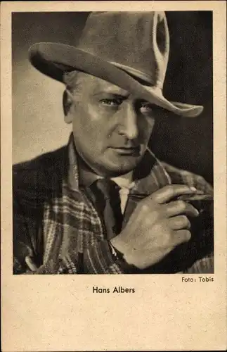 Ak Schauspieler Hans Albers, Portrait mit Hut