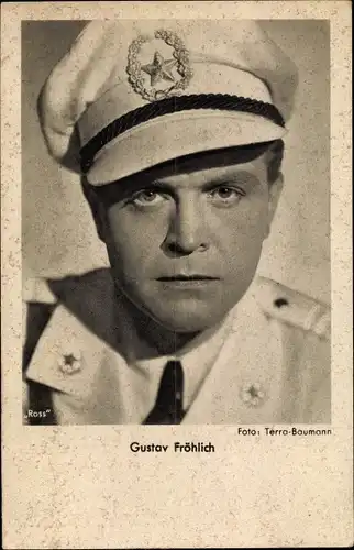 Ak Schauspieler Gustav Fröhlich, Portrait, Schirmmütze, Ross Verlag