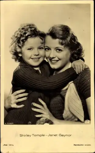 Ak Schauspielerin Shirley Temple, Janet Gaynor