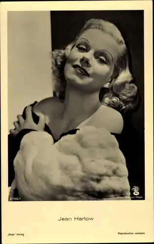 Ak Schauspielerin Jean Harlow, Portrait