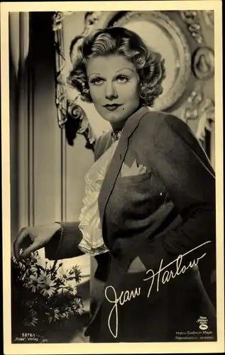 Ak Schauspielerin Jean Harlow, Portrait