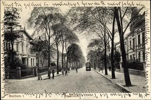 Ak Bochum im Ruhrgebiet, Alleestraße, Straßenbahn