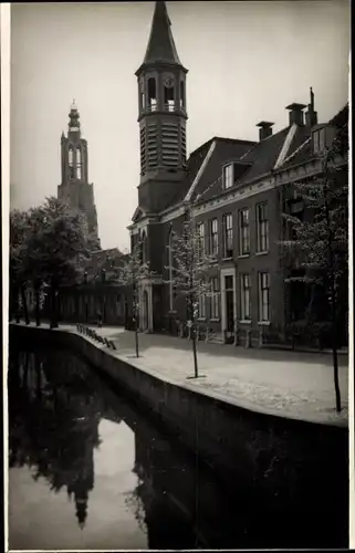 Foto Ak Amersfoort Utrecht Niederlande, Fluss, Kirchturm