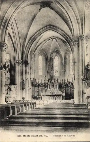 Ak Montrevault Maine et Loire, Interieur de l'Eglise