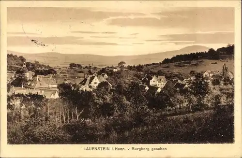 Ak Lauenstein Salzhemmendorf in Niedersachsen, Teilansicht vom Burgberg aus