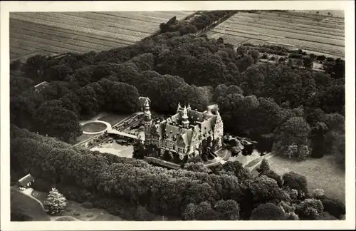 Ak Lütetsburg Ostfriesland, Gesamtansicht, Fliegeraufnahme