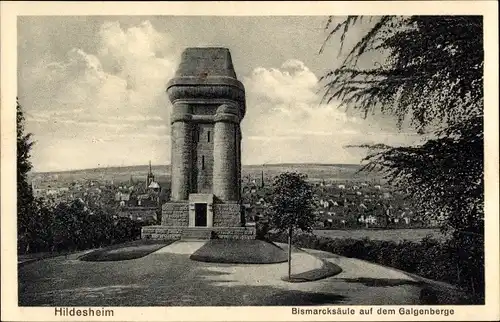 Ak Hildesheim in Niedersachsen, Bismarcksäule auf dem Galgenberge