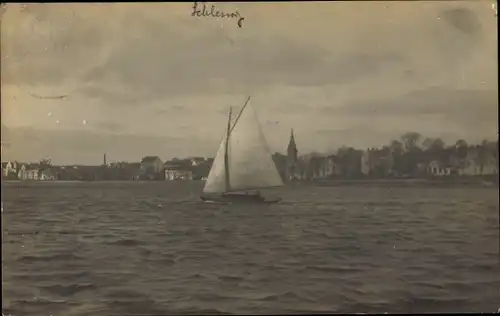 Foto Ak Schleswig an der Schlei, Segelpartie