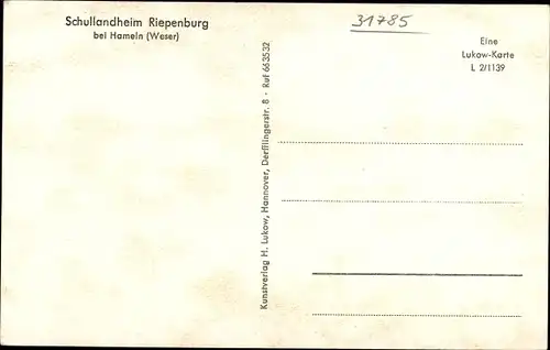 Ak Hameln in Niedersachsen, Schullandheim Riepenburg