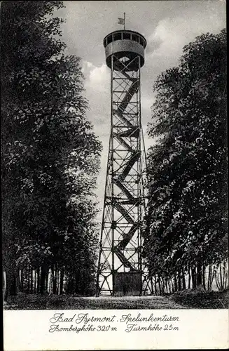 Ak Bad Pyrmont, Spelunkenturm, Bomberghöhe