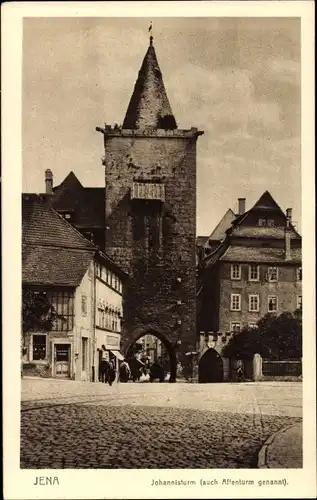 Ak Jena Thüringen, Blick auf den Johannisturm, auch Affenturm genannt