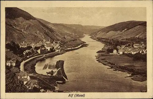 Ak Alf an der Mosel, Gesamtansicht, Vogelschau