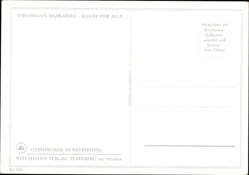 Künstler Ak Pichler, Otto, Mittenwald in Oberbayern, Im Wetterstein