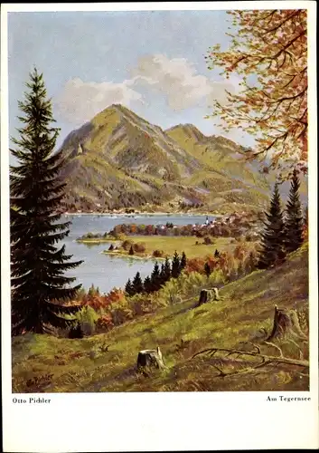 Künstler Ak Pichler, Otto, Tegernsee in Oberbayern, Am Tegernsee