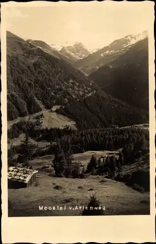 Ak Vorarlberg, Moostal vom Arlenweg gesehen