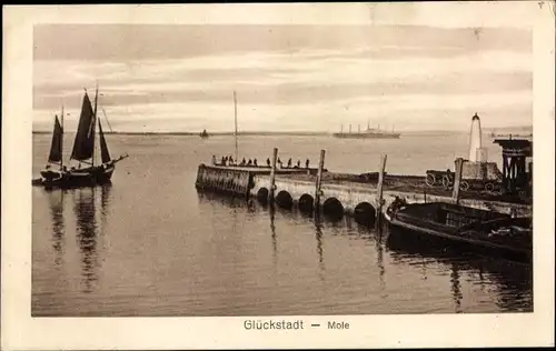 Ak Glückstadt an der Elbe, Molepartie