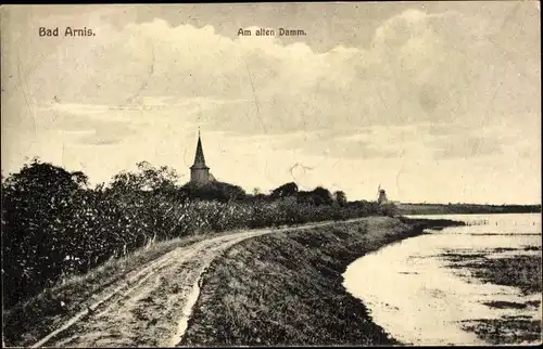 Ak Bad Arnis an der Schlei, Am alten Damm