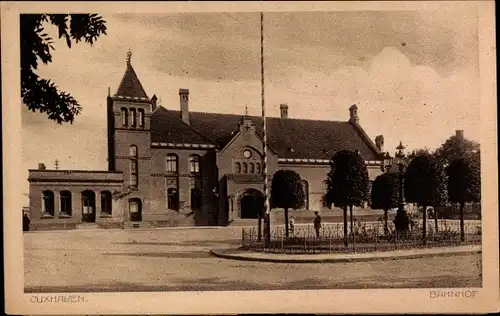 Ak Nordseebad Cuxhaven, Bahnhof, Straßenseite