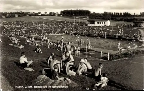 Ak Hagen in Westfalen, Ischelandbad, Freibad