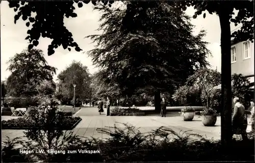 Ak Hagen in Westfalen, Eingang zum Volkspark