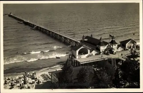 Foto Ak Sellin auf Rügen, Seebrücke, Landungsbrücke, Dampfer