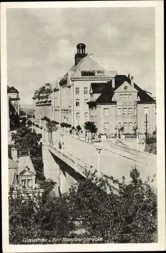 Ak Glauchau in Sachsen, Scherbergbrücke