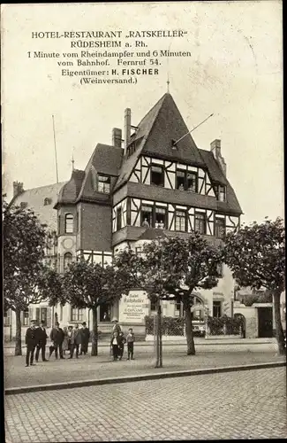 Ak Rüdesheim Rhein, Hotel Ratskeller