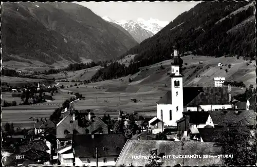 Ak Fulpmes Tirol, Zuckerhütl, Kirche, Talblick