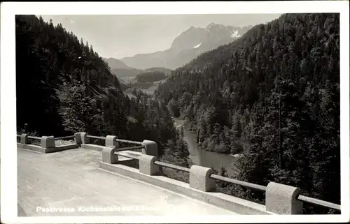 Ak Klobenstein Kössen in Tirol, Talblick, Passstraße