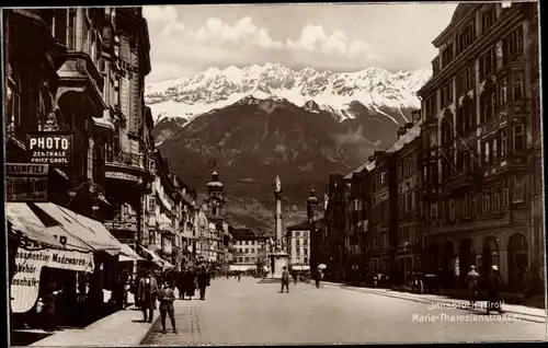 Ak Innsbruck in Tirol, Maria-Theresienstraße, Photo-Zentrale Fritz Gratl, Modewaren