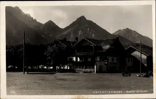 Foto Ak Unterpinswang Reutte in Tirol, Gasthof Schluxen