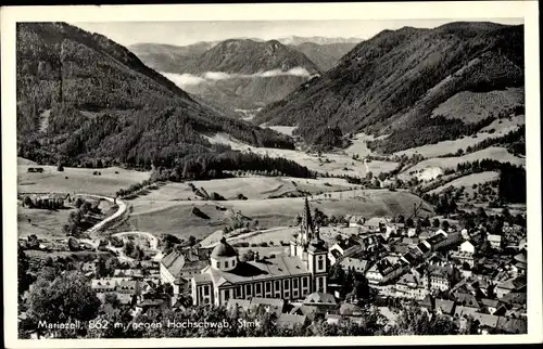 Ak Mariazell Steiermark, Talblick gegen Hochschwab