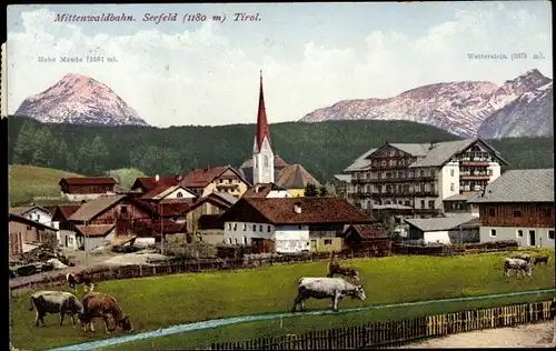 Ak Seefeld in Tirol, Panorama, Wetterstein, Hohe Munde