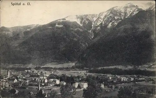 Ak Spittal an der Drau Kärnten, Blick auf den Ort