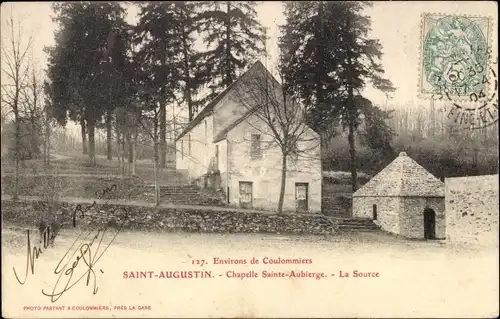 Ak Saint Augustin Seine et Marne, Chapelle Sainte Aubierge, La Source