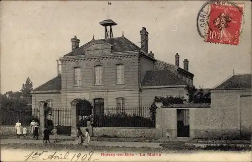 Ak Roissy en Brie Seine et Marne, La Mairie