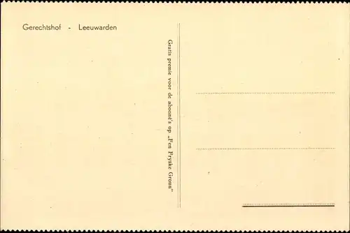 Ak Leeuwarden Friesland Niederlande, Gerechtshof