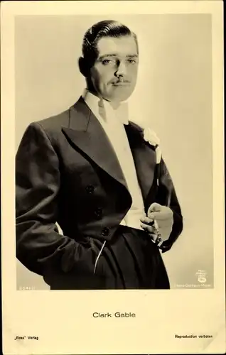 Ak Schauspieler Clark Gable, Portrait, Zigarette, Ross