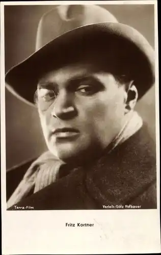 Ak Schauspieler Fritz Kortner, Hut, Monokel, Portrait