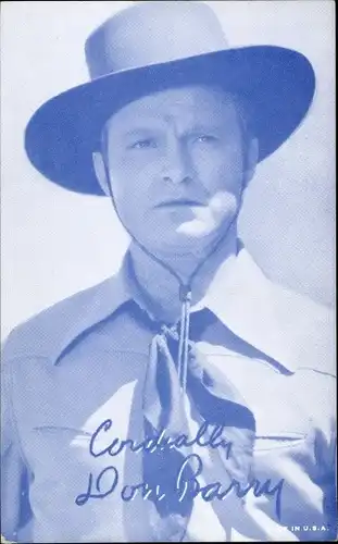 Ak Schauspieler Don Barry, Portrait, Cowboy