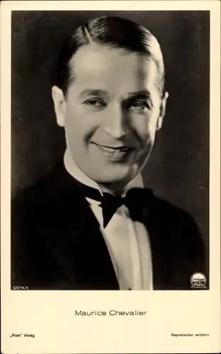 Ak Schauspieler Maurice Chevalier, Portrait, Ross, Fliege