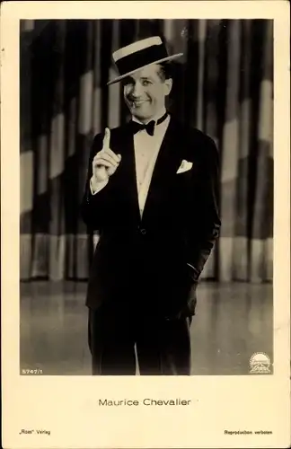 Ak Schauspieler Maurice Chevalier, Portrait, Ross