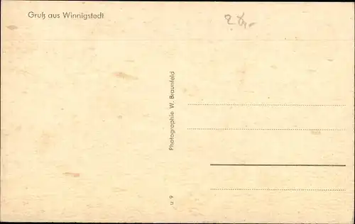 Ak Winnigstedt in Niedersachsen, Roklumer Straße, Ehrenmal, Schule, Teilansicht, Gaststätte